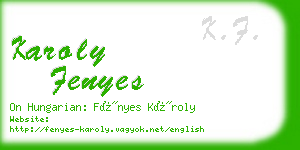 karoly fenyes business card